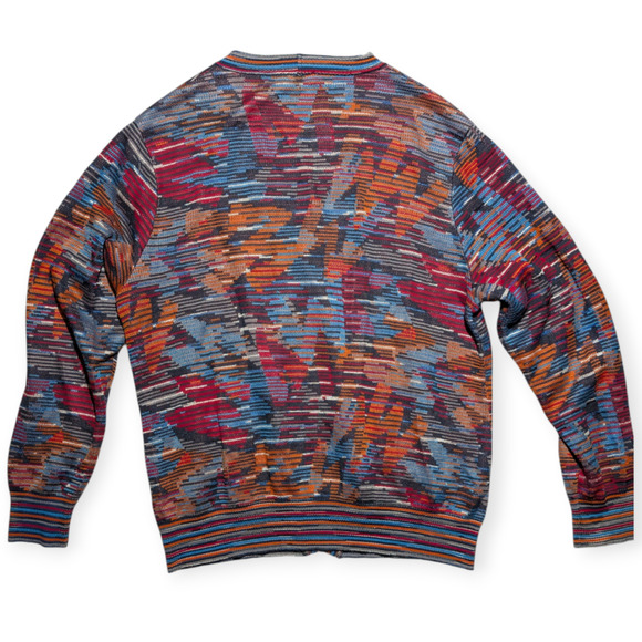 Missoni Sport Jacquard Knit Cardigan Sweater Multicolor Italy Size 58 XL-XXL - Picture 10 of 16